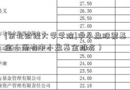 [东北财经大学学院]中小盘股票基金（所有中小盘基金排名）