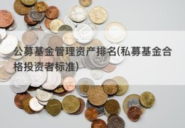 公募基金管理资产排名(私募基金合格投资者标准)