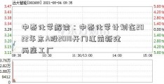 中泰化学解读：中泰化学计划在2022年末A股2018开门红前新建两座工厂