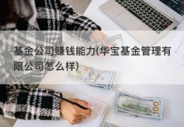 基金公司赚钱能力(华宝基金管理有限公司怎么样)