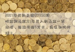 2007年买的长信601390股吧金利基金;07年买入的基金一直持有，目前亏损4万元，应该如何处理？