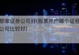 那家证券公司好(股票开户哪个证券公司比较好)