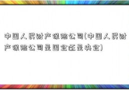 中国人民财产保险公司(中国人民财产保险公司是国企还是央企)