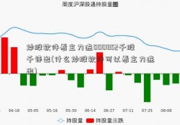 炒股软件看主力进000852千股千评出(什么炒股软件可以看主力进出)