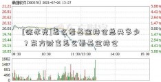 [徐永光]怎么看基金持仓总共多少？东方财富怎么看基金持仓