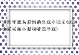 全国千里马报价的基金小镇有哪些(山南基金小镇有哪些基金)