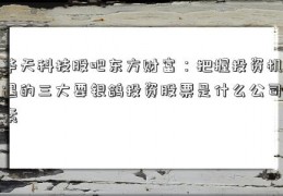 华天科技股吧东方财富：把握投资机遇的三大要银鸽投资股票是什么公司素