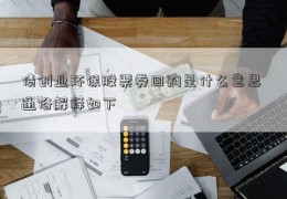 债创业环保股票券回购是什么意思 通俗解释如下