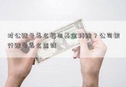 对公账号怎么每日基金转账？公司银行账号怎么查询